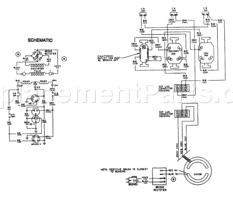 Page B Diagram and Parts List for 9528-0  Briggs and Stratton Generator